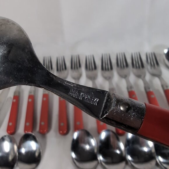 51 IKEA Red Stainless Steel Cutlery Flatware Serving Utensils Fork Spoon Knife - Picture 12 of 14